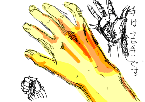 手の練習